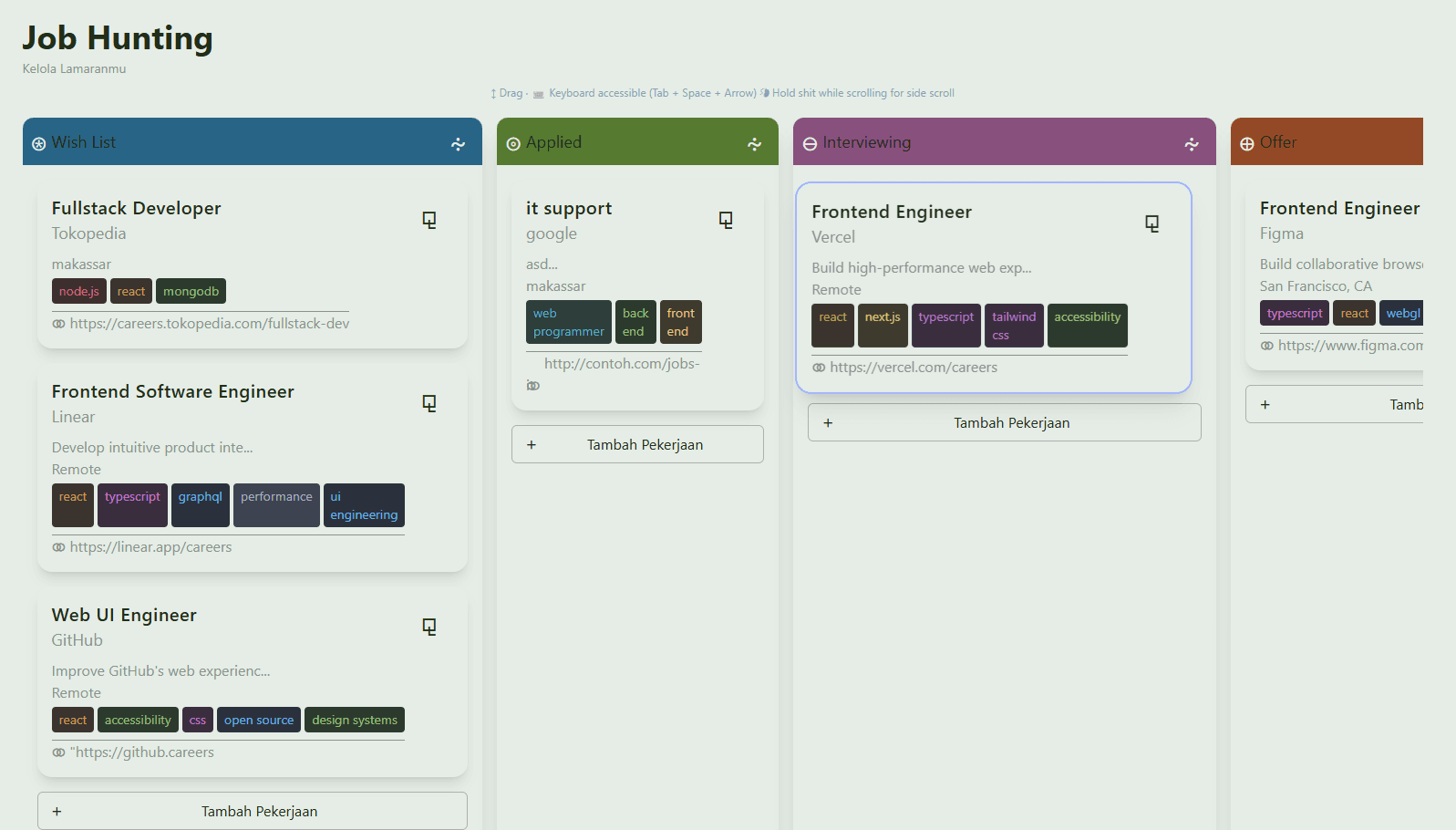 Project Job Tracker